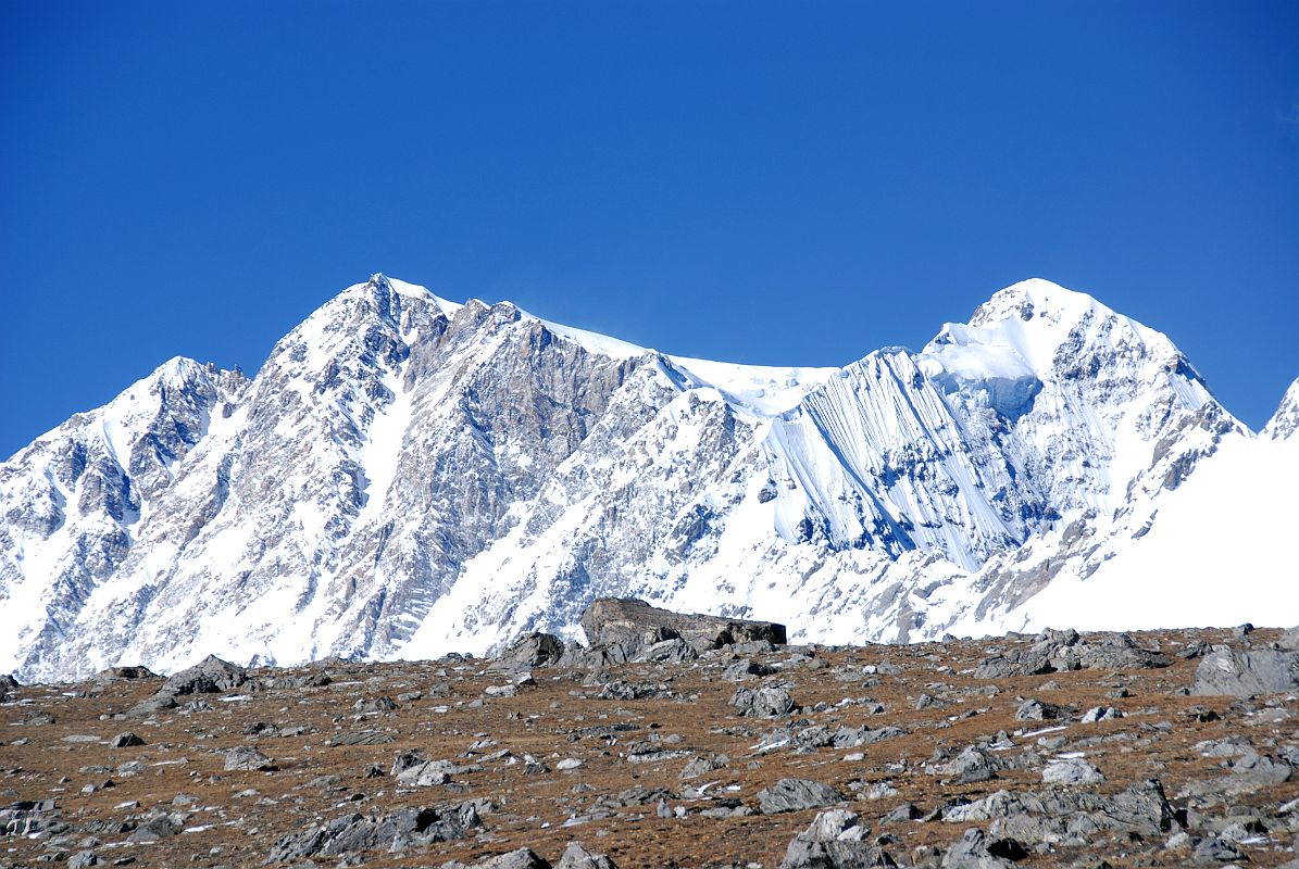 21 Shishapangma Southwest Face And Pungpa Ri As Trek Nears Shishapangma Advanced Base Camp But the real star of the show is the Southwest Face of Shishapangma as the trek nears Shishapangma Southwest Advanced Base Camp. Pungpa Ri is on the right.